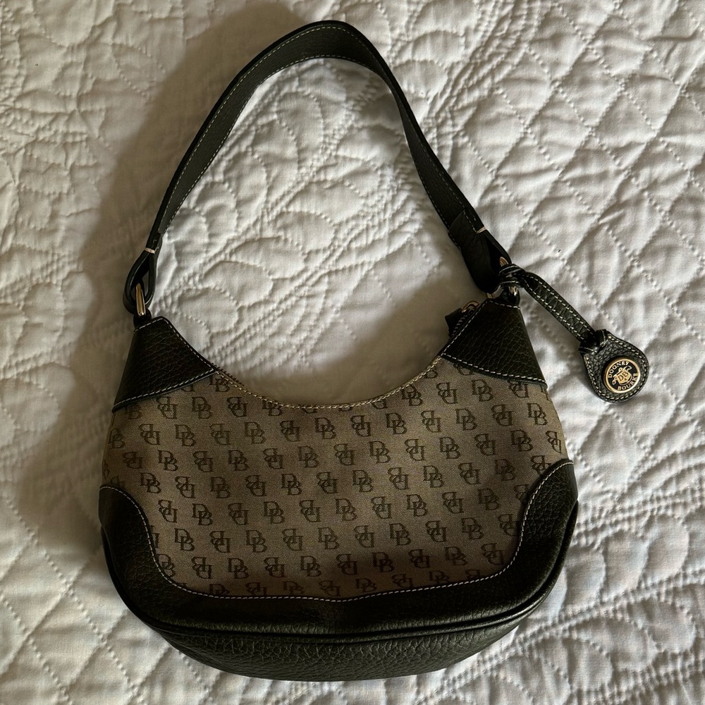 Vintage Dooney & Bourke Small Hobo, Green, Monogram, Initials, Hardly Worn